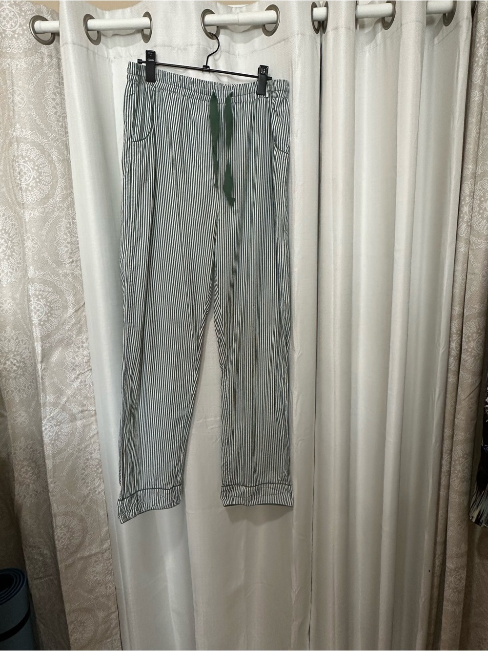 LAKE Green & White Striped Women’s pajama pants - Picture 3 of 3